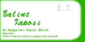 balint kaposi business card